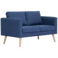 Ensemble de canapé 2 pcs Tissu Bleu