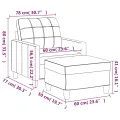 Fauteuil avec repose-pied Noir 60 cm Similicuir