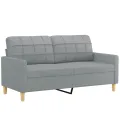 Ensemble de canapés 2 pcs avec coussins Gris clair Tissu