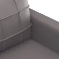 Ensemble de canapés 2 pcs avec coussins gris similicuir