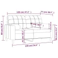 Canapé 2 places avec oreillers gris foncé 120 cm tissu