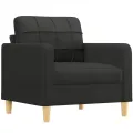Ensemble de canapés 3 pcs avec coussins noir tissu