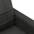 Ensemble de canapés 3 pcs avec coussins noir tissu