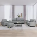 Ensemble de canapés 4 pcs avec coussins Gris clair Tissu