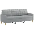 Ensemble de canapés 4 pcs avec coussins Gris clair Tissu