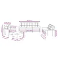 Ensemble de canapés 4 pcs avec coussins Gris clair Tissu