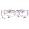 Ensemble de canapés 2 pcs avec coussins Gris Similicuir