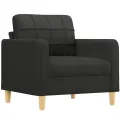 Ensemble de canapés 3 pcs avec coussins Noir Tissu