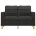 Canapé à 2 places Noir 120 cm Tissu