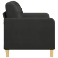 Canapé à 2 places Noir 120 cm Tissu