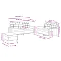 Ensemble de canapés 3 pcs avec coussins Noir Tissu