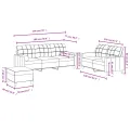 Ensemble de canapés 3 pcs avec coussins noir tissu