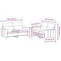 Ensemble de canapés 2 pcs avec coussins Gris clair Tissu