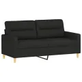 Ensemble de canapés 3 pcs avec coussins noir tissu