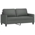Ensemble de canapés 2 pcs avec coussins Gris foncé Tissu