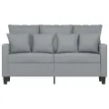 Canapé à 2 places Gris clair 120 cm Tissu