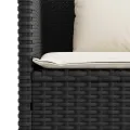 Banc de jardin avec coussins noir résine tressée