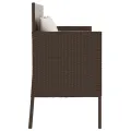 Banc de jardin avec coussins marron résine tressée