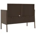 Banc de jardin avec coussins marron résine tressée