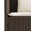 Banc de jardin avec coussins marron résine tressée