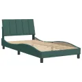 Cadre de lit avec tête de lit Vert foncé 100x200 cm Velours