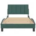 Cadre de lit avec tête de lit Vert foncé 100x200 cm Velours