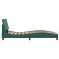 Cadre de lit avec tête de lit Vert foncé 100x200 cm Velours