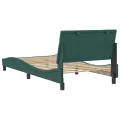 Cadre de lit avec tête de lit Vert foncé 100x200 cm Velours