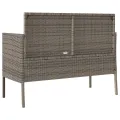 Banc de jardin avec coussins gris résine tressée