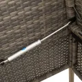 Banc de jardin avec coussins gris résine tressée