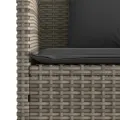 Banc de jardin avec coussins gris résine tressée
