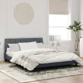Cadre de lit avec tête de lit Gris foncé 160x200 cm Velours