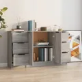 Buffets 3 pcs Sonoma gris Bois d'ingénierie