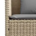 Banc de jardin avec coussins beige résine tressée