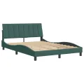 Cadre de lit avec tête de lit Vert foncé 140x200 cm Velours