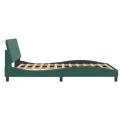 Cadre de lit avec tête de lit Vert foncé 140x200 cm Velours