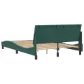 Cadre de lit avec tête de lit Vert foncé 140x200 cm Velours