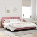 Cadre de lit avec tête de lit Rose 180x200 cm Velours