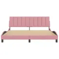 Cadre de lit avec tête de lit Rose 180x200 cm Velours