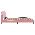 Cadre de lit avec tête de lit Rose 180x200 cm Velours
