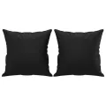 Ensemble de canapés 3 pcs avec coussins noir similicuir