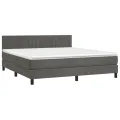 cadre de lit avec matelas LED Gris foncé 160x200 cm