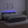 cadre de lit avec matelas LED Gris foncé 160x200 cm