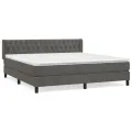 cadre de lit et matelas Gris foncé 160x200cm Velours
