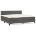 cadre de lit et matelas Gris foncé 160x200cm Velours