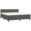 cadre de lit et matelas Gris foncé 160x200cm Velours