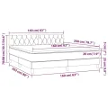 cadre de lit et matelas Gris foncé 160x200cm Velours