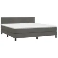 cadre de lit avec matelas LED Gris foncé 160x200 cm