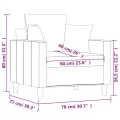 Fauteuil Gris foncé 60 cm Velours
