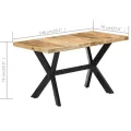 Table de salle à manger 140x70x75 cm Bois manguier massif brut